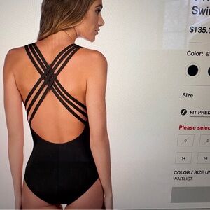 NWT La Blanca -- Over The Shoulder One-Piece Swimsuit - Black